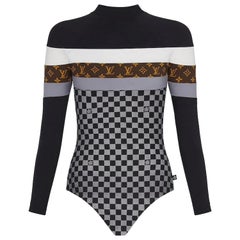 Louis Vuitton Sportliche Damier Bodysuit In Technische Jersey SZ 40 NEU