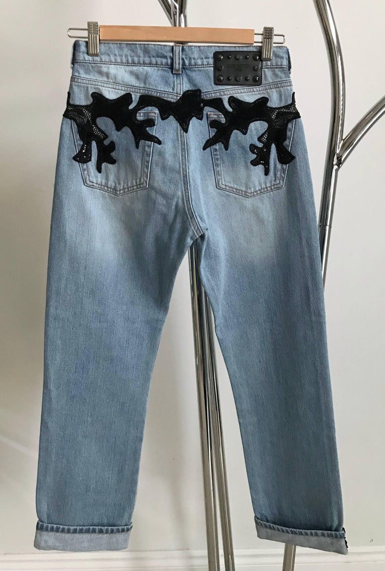 Hand Painted LV Jeans