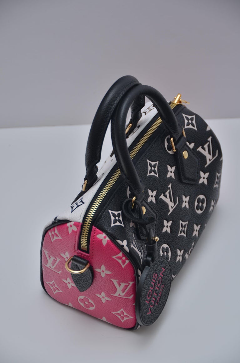 black and pink lv bag