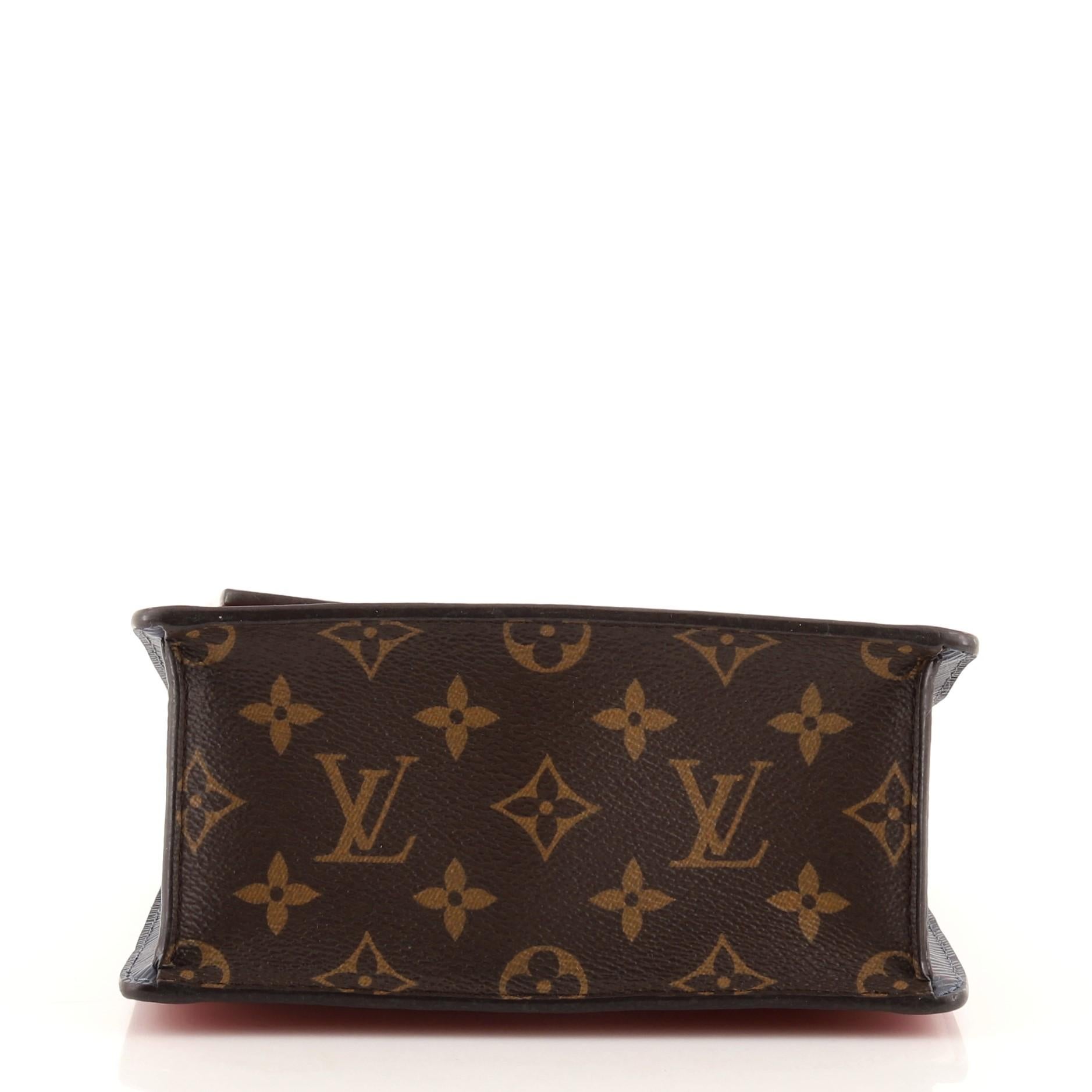 Louis Vuitton Spring Street NM Handbag Monogram Vernis with Monogram Canvas In Good Condition In NY, NY