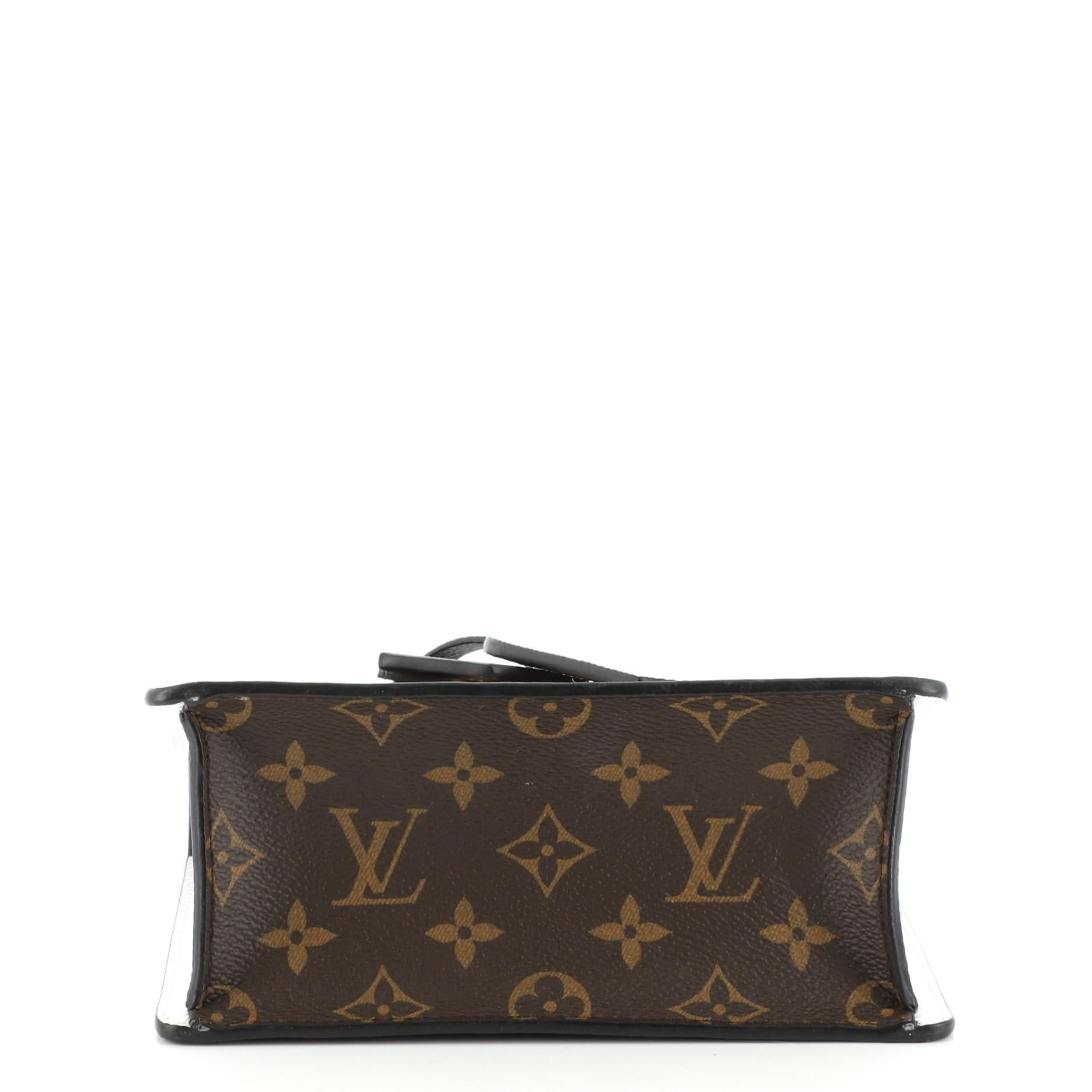 Louis Vuitton Spring Street NM Handtasche Monogramm Vernis mit Monogramm Segeltuch im Zustand „Gut“ in NY, NY