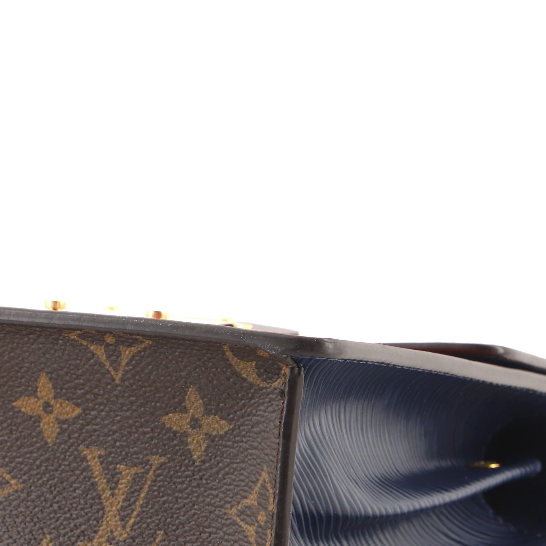 Louis Vuitton Spring Street NM Handbag Monogram Vernis with Monogram Canvas In Good Condition In NY, NY