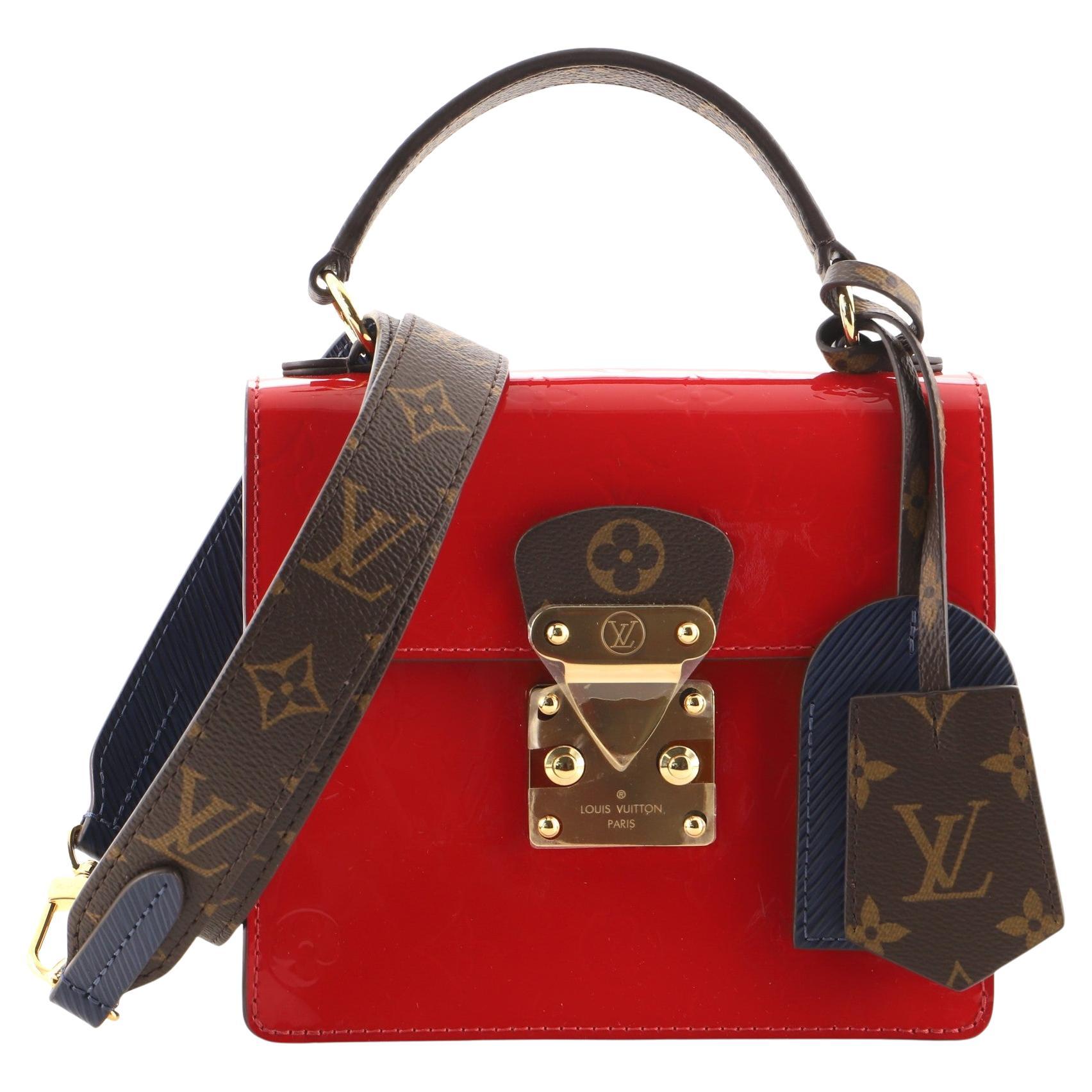 LOUIS VUITTON Spring Street Vernis Leather Crossbody Bag Red