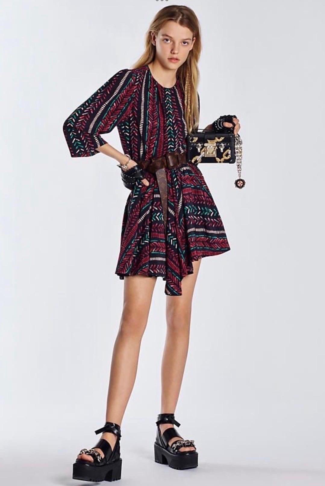 Louis Vuitton Spring Summer 2016 print mini Dress For Sale 3