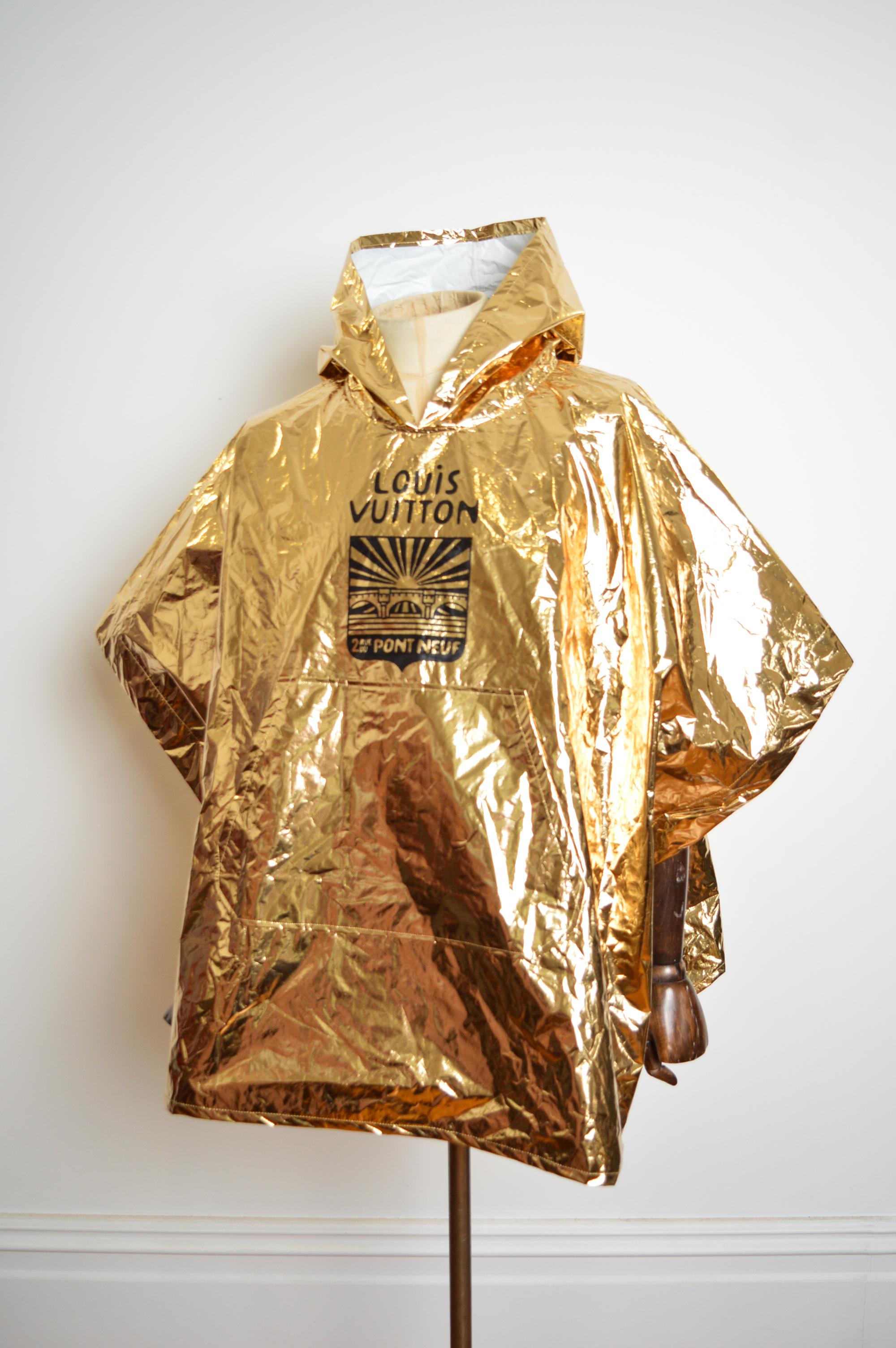 Brown LOUIS VUITTON Spring Summer 2024 Show Invitation - Gold Souvenir Festival Poncho For Sale