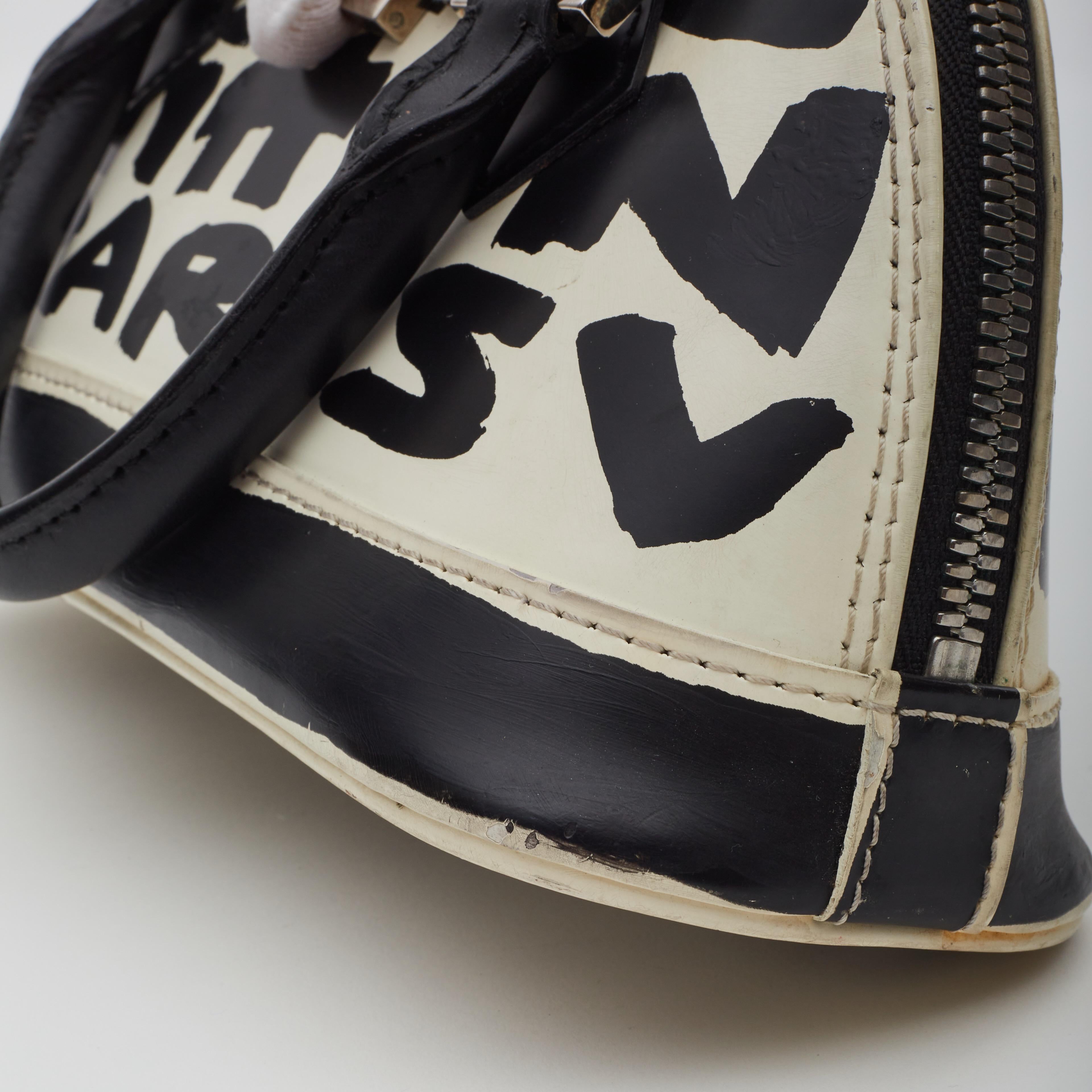 Louis Vuitton Sprouse Black White Graffiti Alma PM Handbag 7