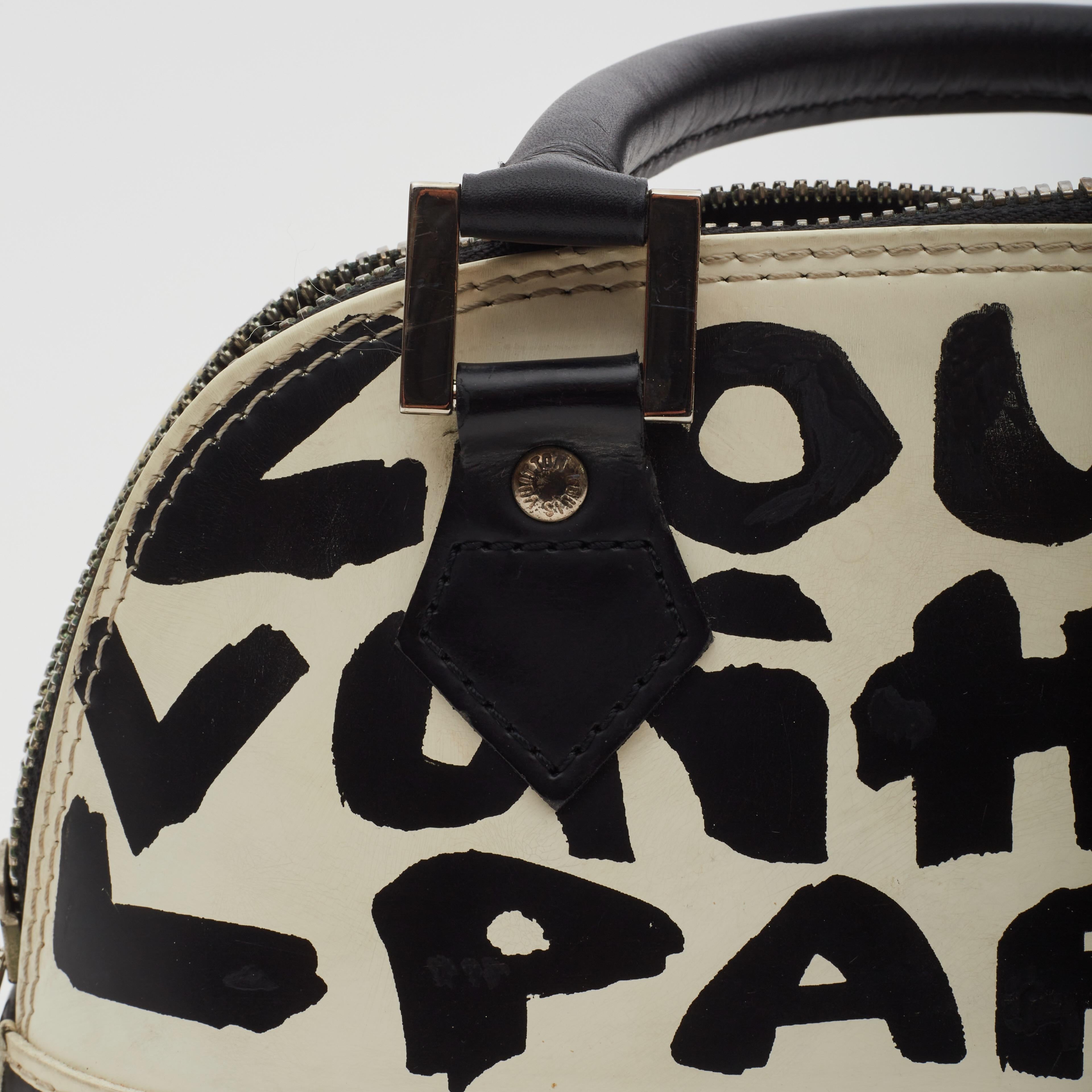 Louis Vuitton Sprouse Black White Graffiti Alma PM Handbag 9