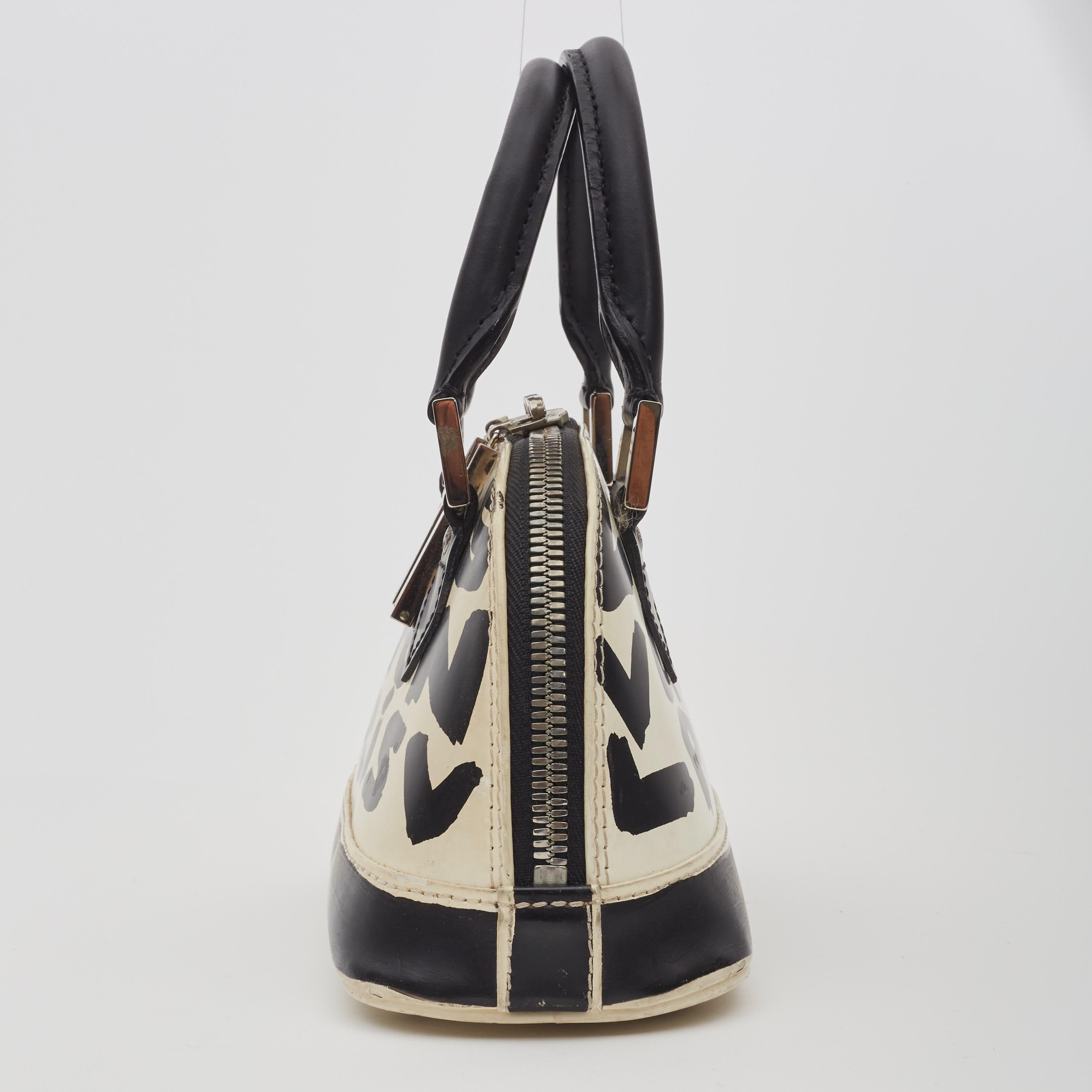 Louis Vuitton Sprouse Black White Graffiti Alma PM Handbag 1