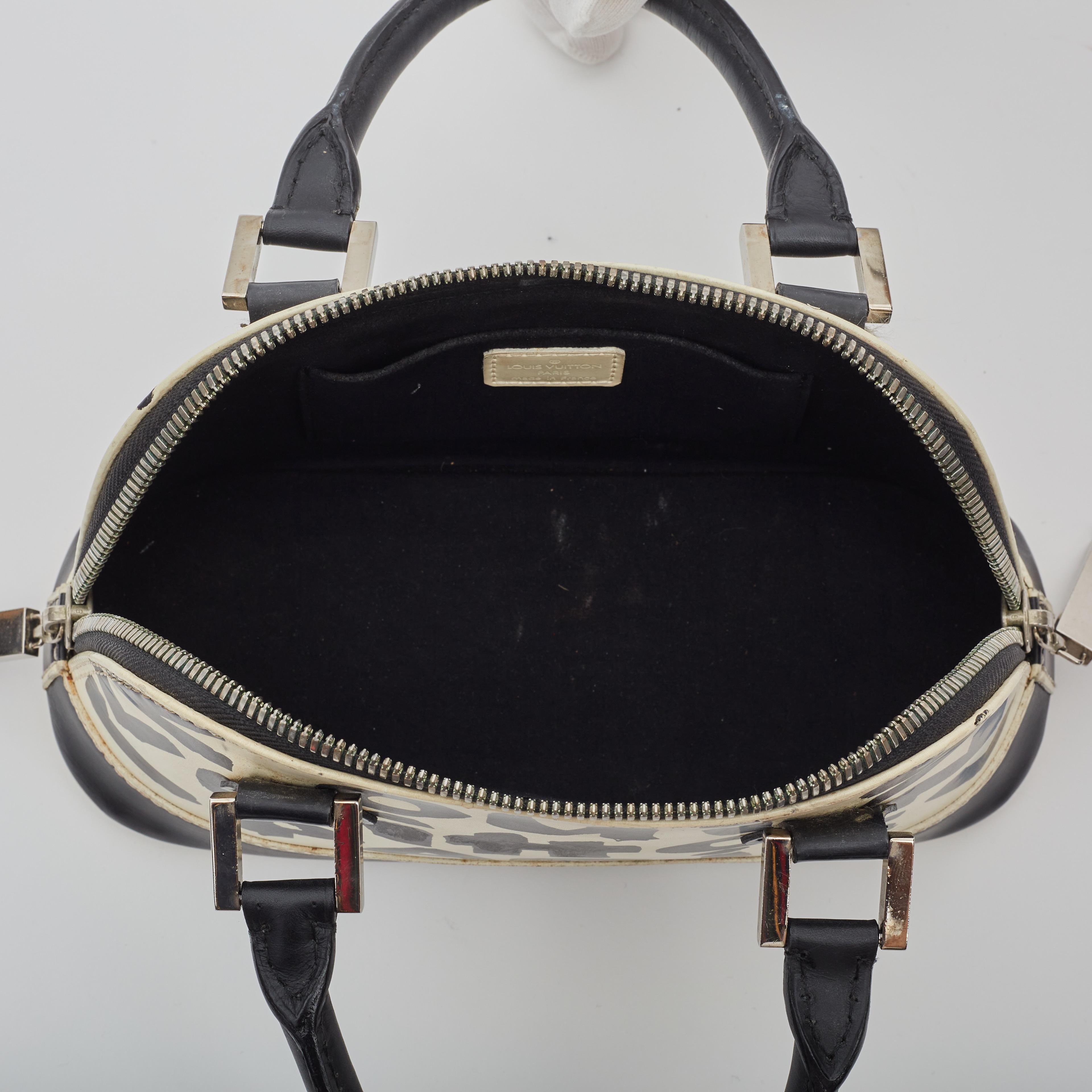 Louis Vuitton Sprouse Black White Graffiti Alma PM Handbag 3