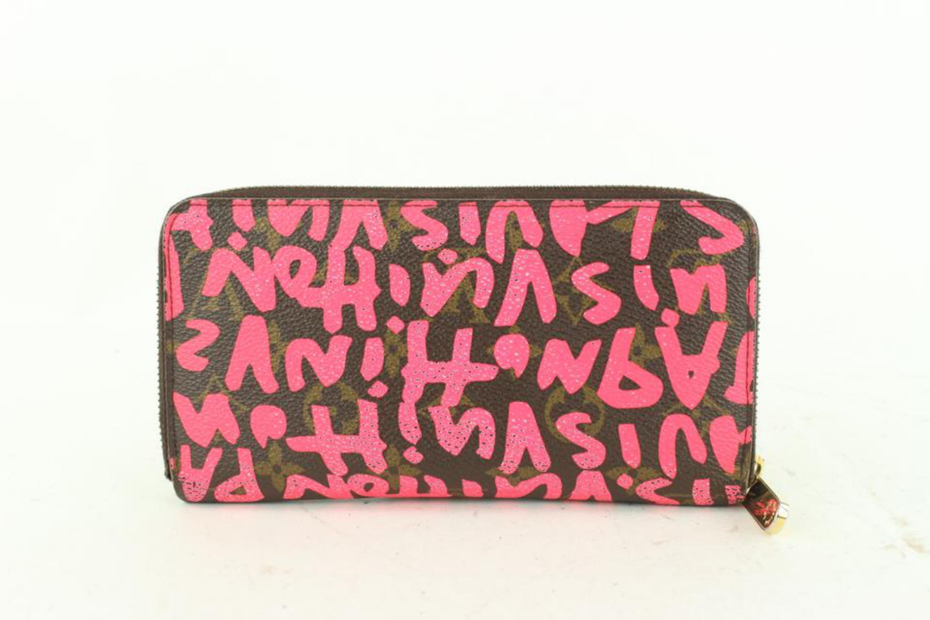 Louis Vuitton Sprouse Pink Monogram Graffiti Zippy Wallet Long Zip 10L830a For Sale 3