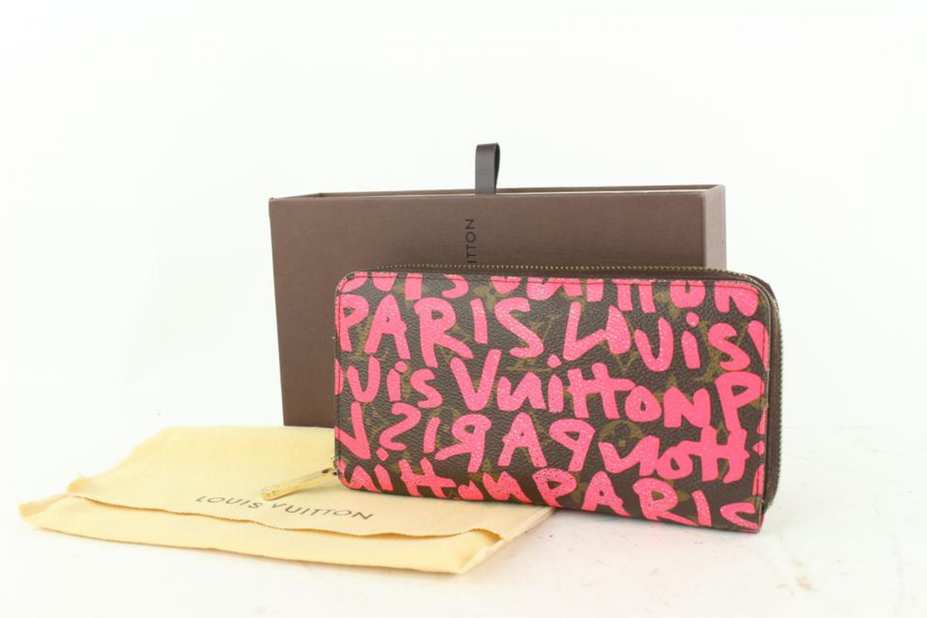Louis Vuitton Sprouse Pink Monogramm Graffiti Zippy Brieftasche mit langem Reißverschluss 10L830a im Angebot 8