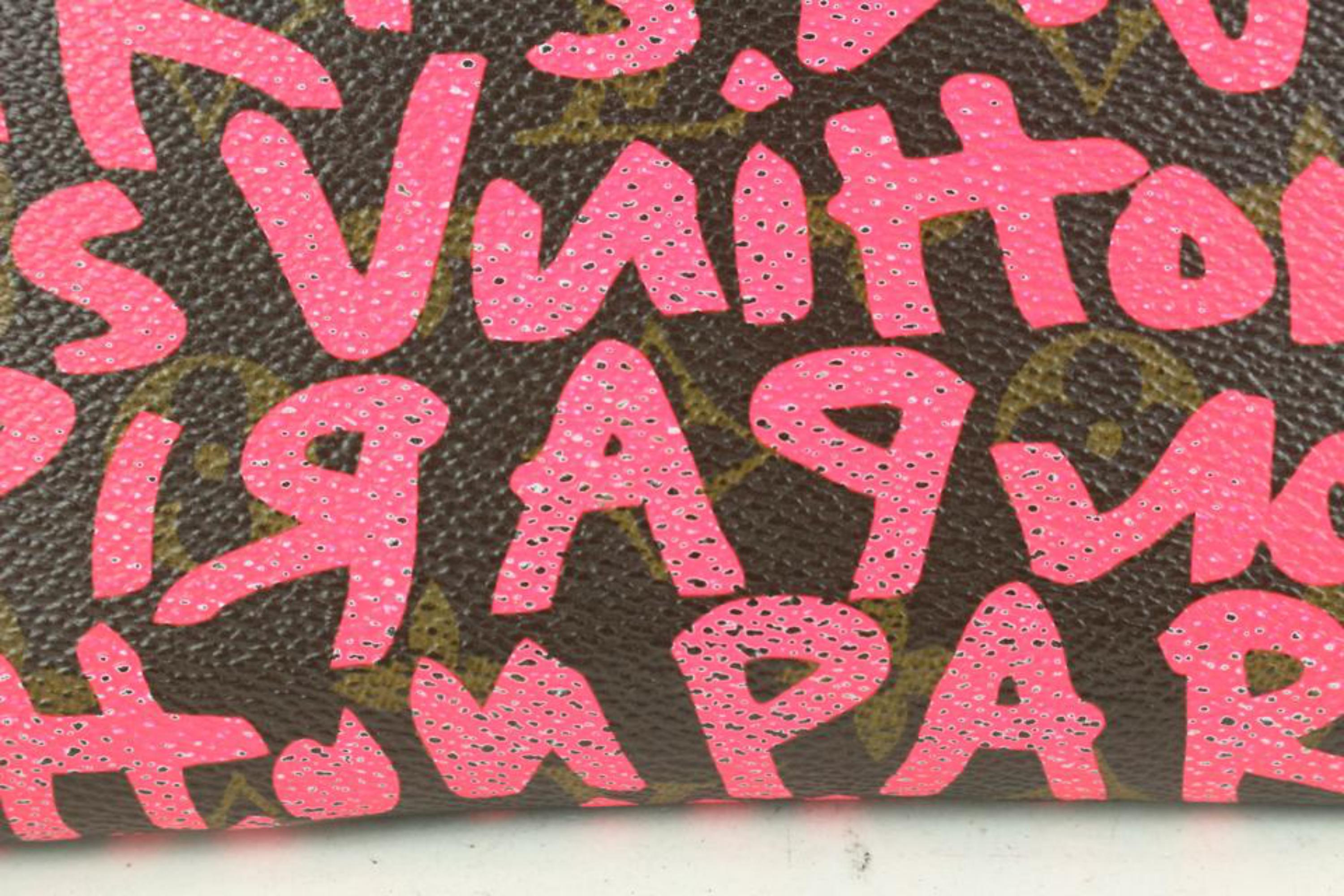 De las mujeres Louis Vuitton Sprouse Monograma Graffiti Rosa Cartera Zippy Cremallera Larga 10L830a en venta