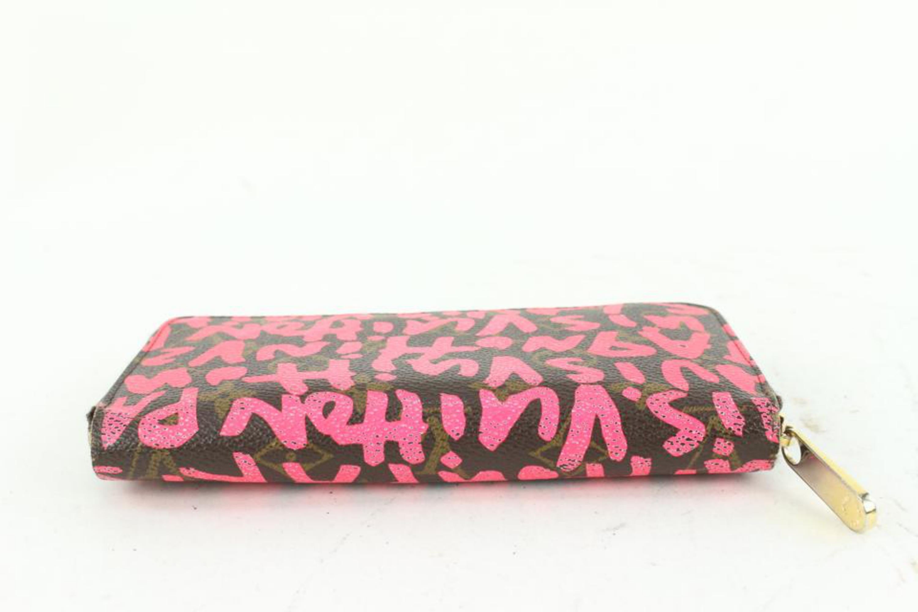 Louis Vuitton Sprouse Pink Monogramm Graffiti Zippy Brieftasche mit langem Reißverschluss 10L830a im Angebot 3