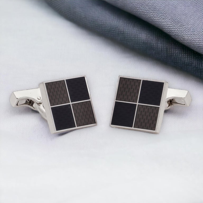 Louis Vuitton Square Business Suit - 925 sterling silver Cufflinks For Sale  at 1stDibs
