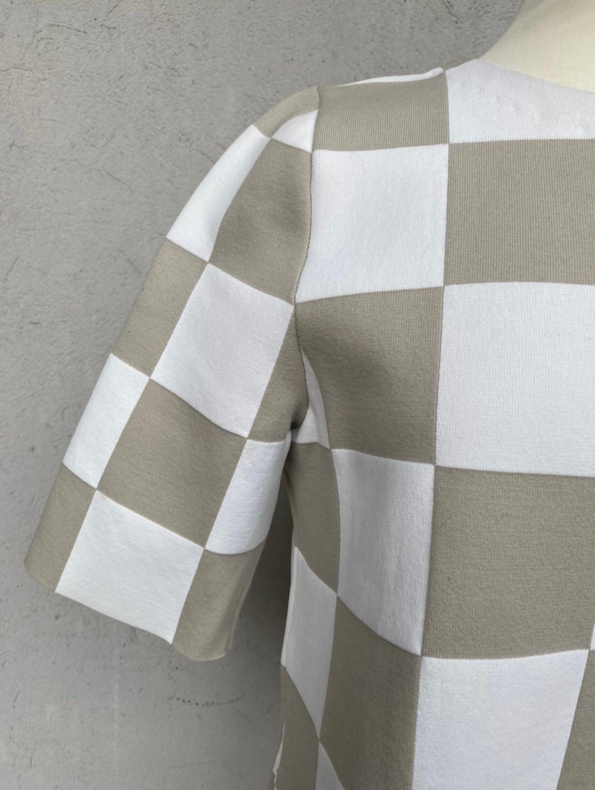 Louis Vuitton SS13 midi beige check dress  In Excellent Condition In Carnate, IT