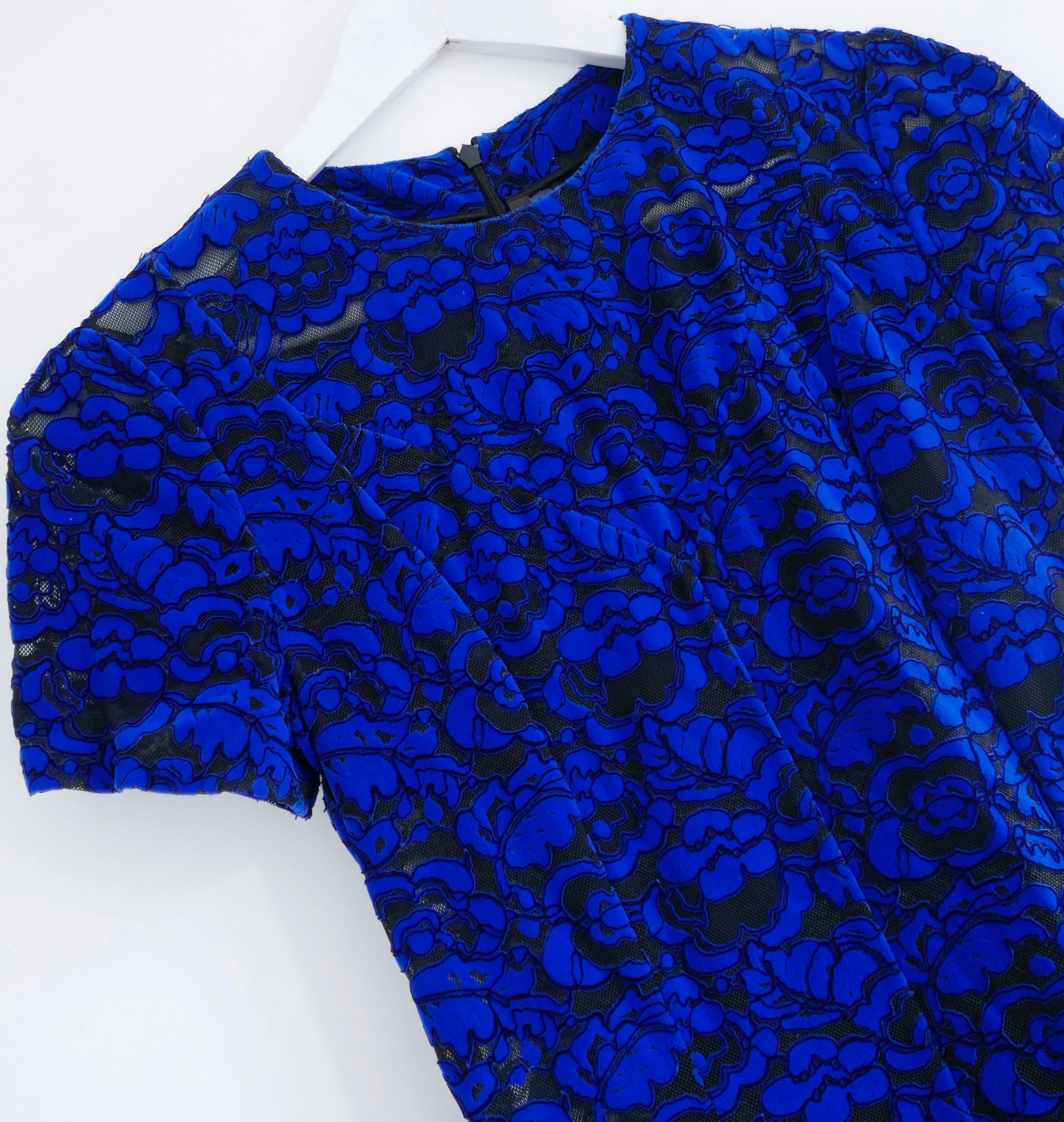 Blu Louis Vuitton SS17 Vestito blu floccato in vendita