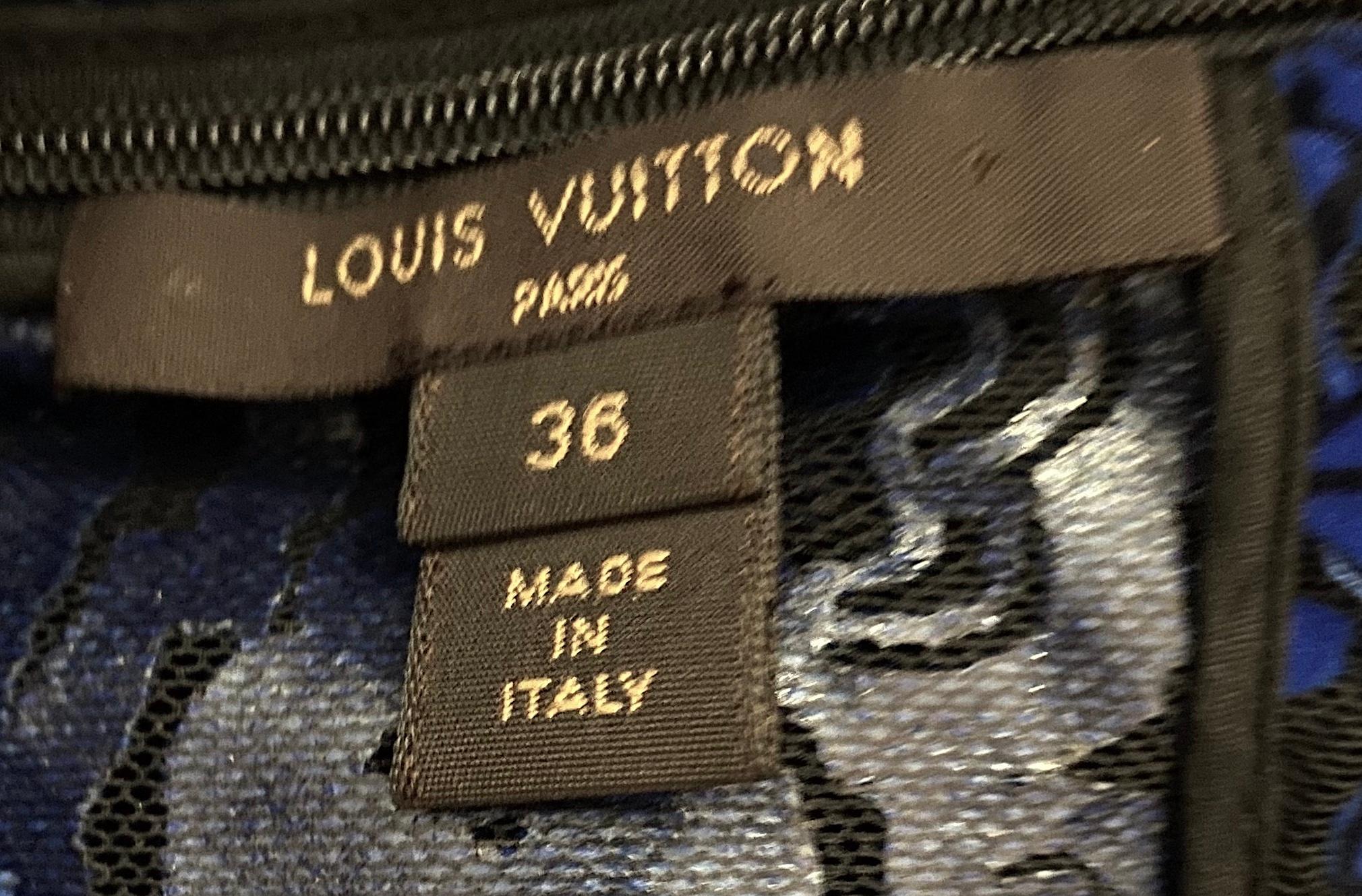 Donna Louis Vuitton SS17 Vestito blu floccato in vendita