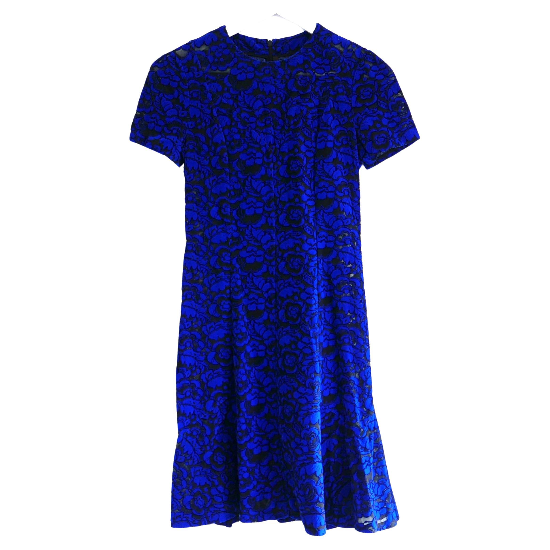 Louis Vuitton SS17 Vestito blu floccato in vendita
