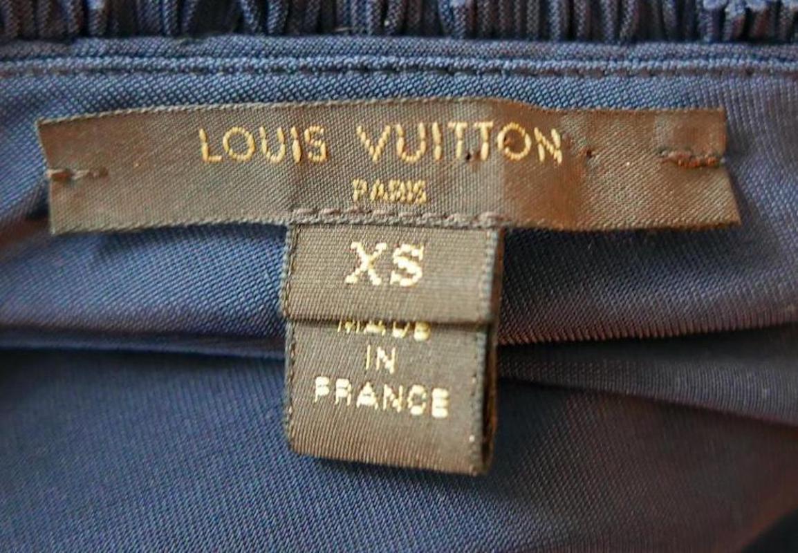 Louis Vuitton SS17 Petrol Blue Draped Jersey Dress For Sale 1