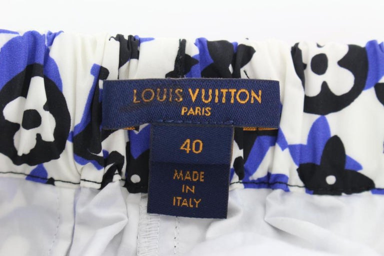 Louis Vuitton SS19 Blue x White x Black Monogram Jogger Pants 29lk53s For  Sale at 1stDibs