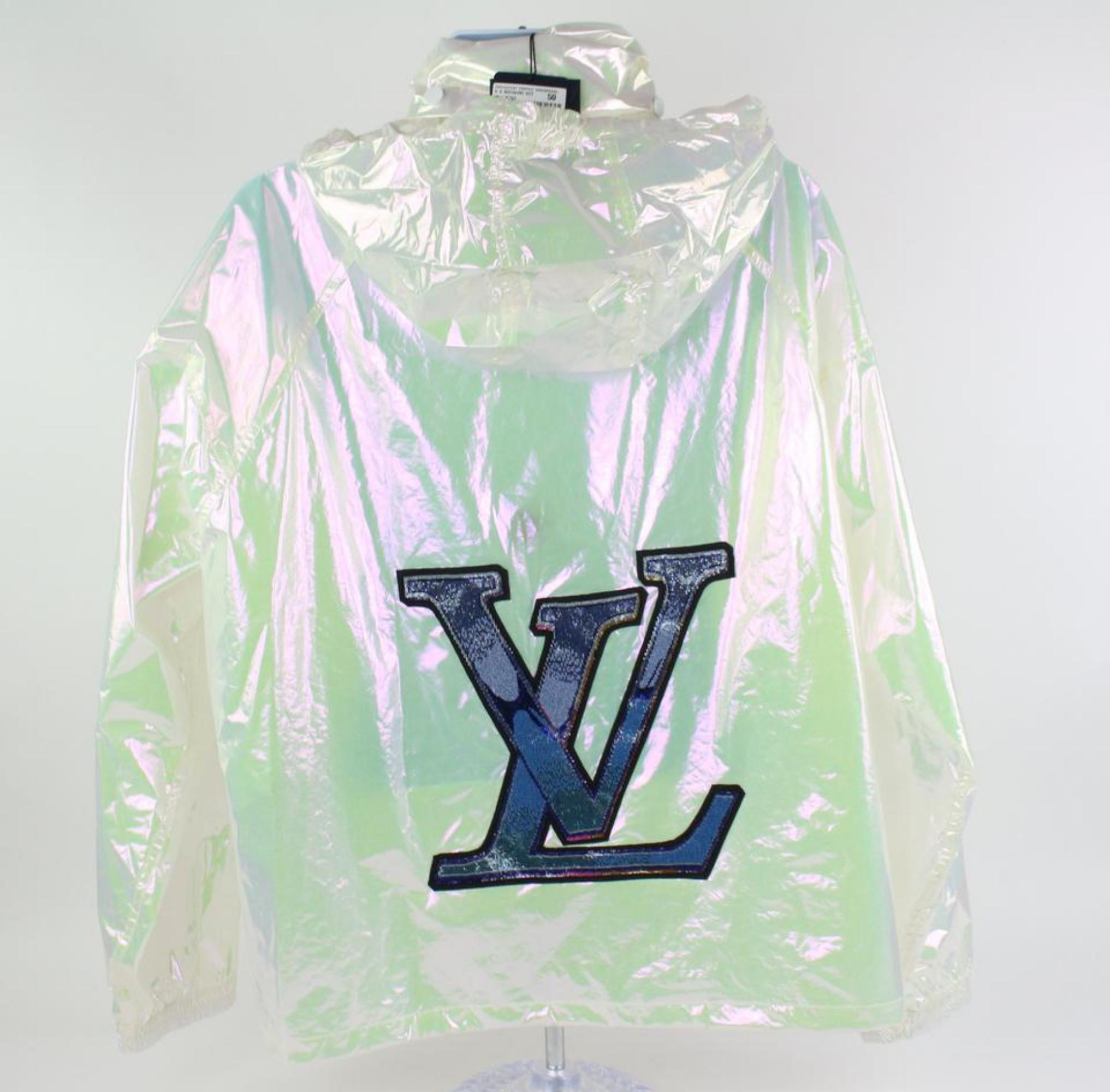 Gray Louis Vuitton ss19 Virgil Abloh Debut Prism Transparent Patches Windbreaker  For Sale