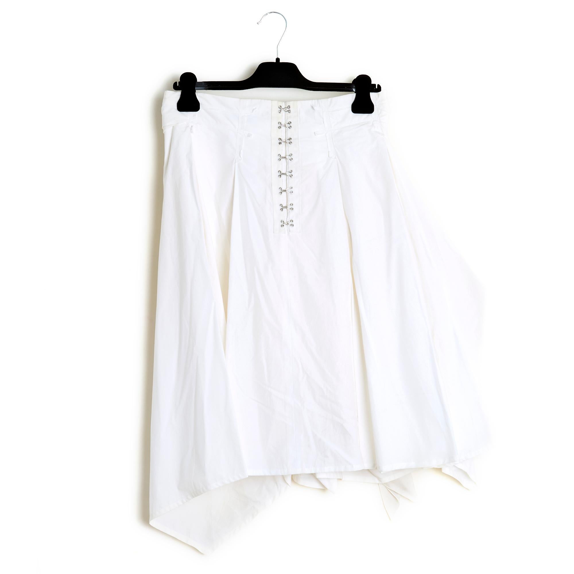 Women's or Men's Louis Vuitton SS2007 Cotton White drapé Skirt US12 For Sale