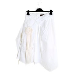 Louis Vuitton SS2007 Jupe drapée en coton blanc US12