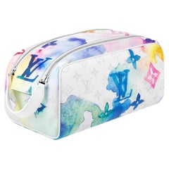 Used Louis Vuitton SS21 Virgil Abloh Monogram Watercolor Dopp Toiletry Kitt 33lu76s