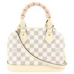 Sac à bandoulière Louis Vuitton modèle Alma BB Damier Azur avec foulard, 44lk92, SS22, édition limitée