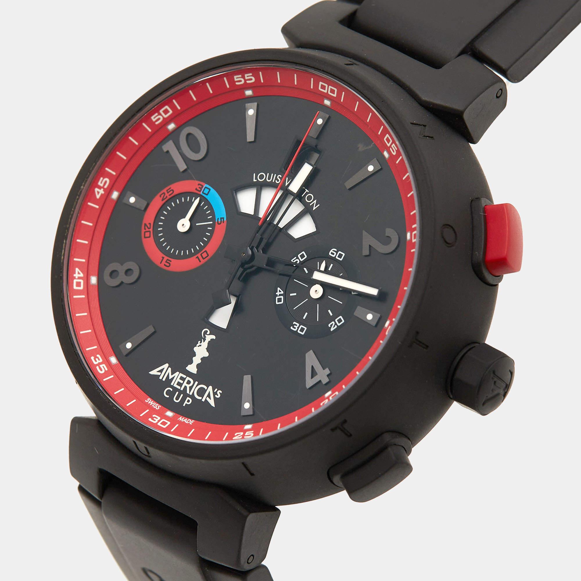 Montre-bracelet pour homme Louis Vuitton 'America's Cup' en caoutchouc inoxydable 44 mm 6