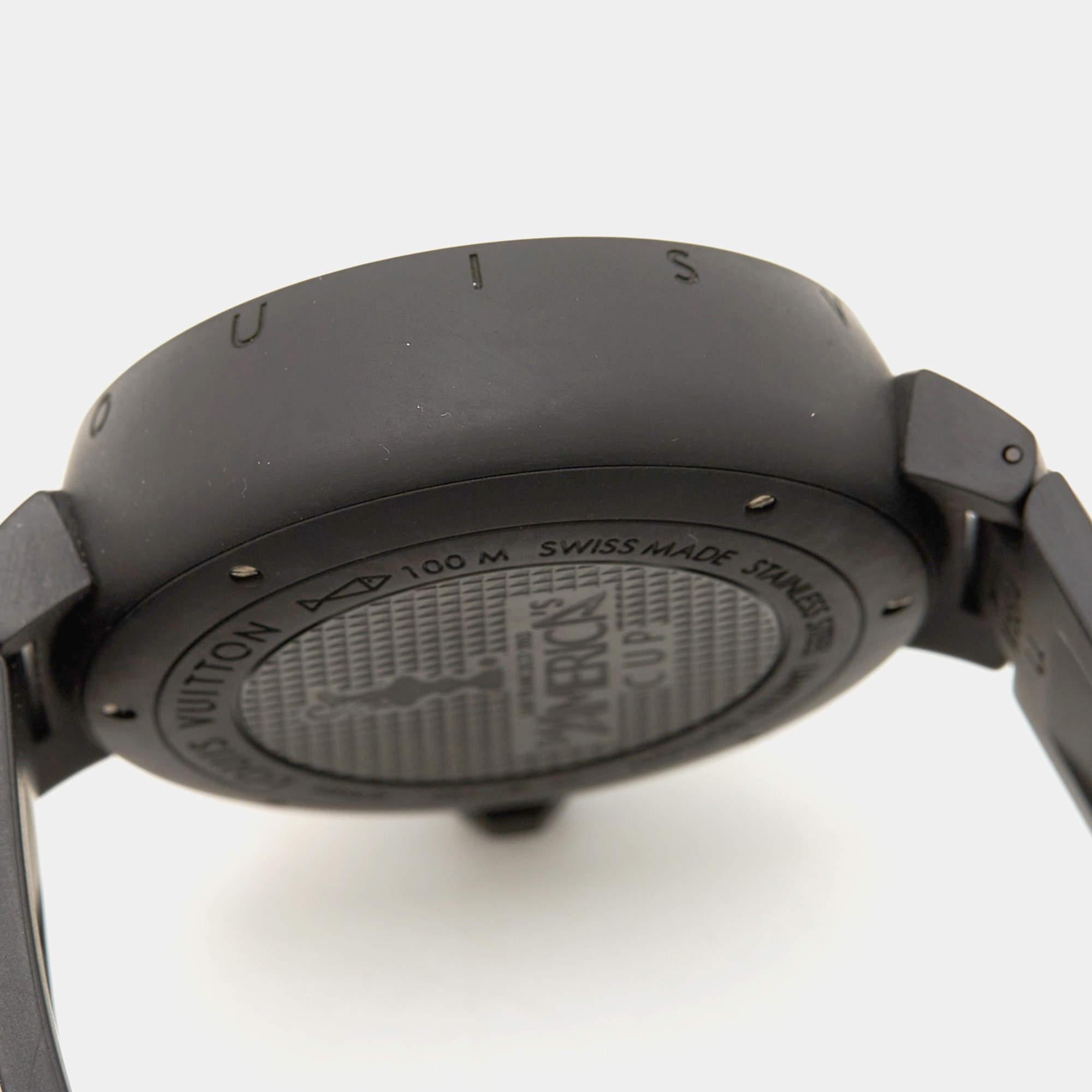 Contemporain Montre-bracelet pour homme Louis Vuitton 'America's Cup' en caoutchouc inoxydable 44 mm