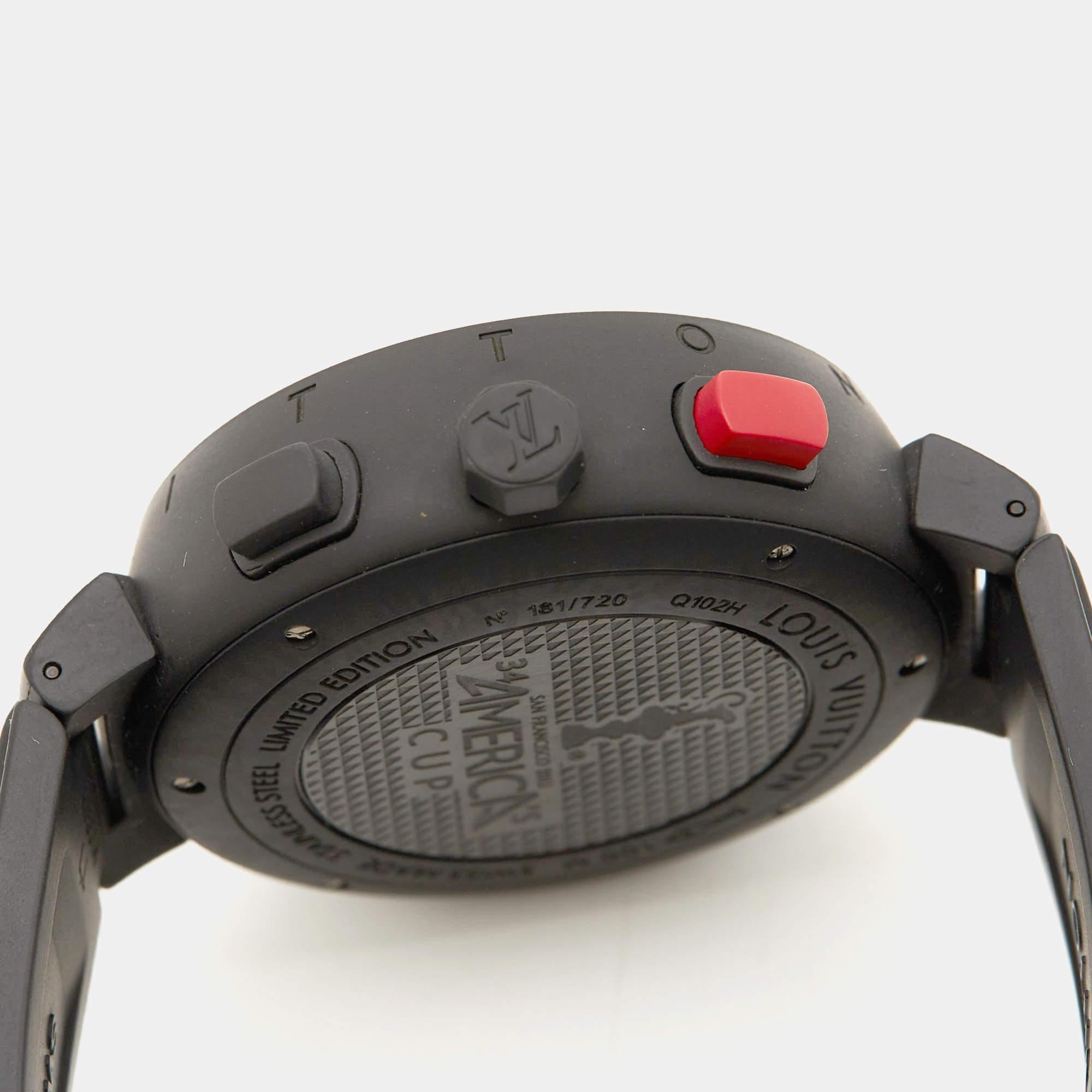 Montre-bracelet pour homme Louis Vuitton 'America's Cup' en caoutchouc inoxydable 44 mm 1