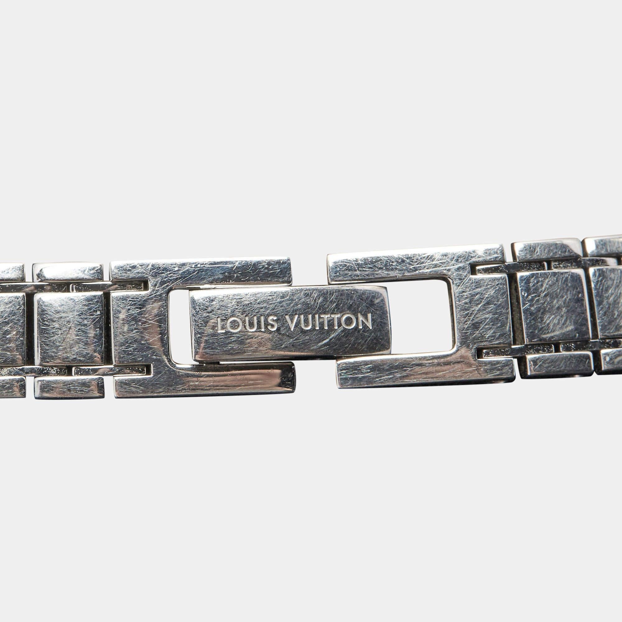 Louis Vuitton Stainless Steel Diamond Tambour Bijou Women's Wristwatch 18 mm 2