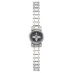 Louis Vuitton Stainless Steel Diamond Tambour Bijou Women's Wristwatch 18 mm