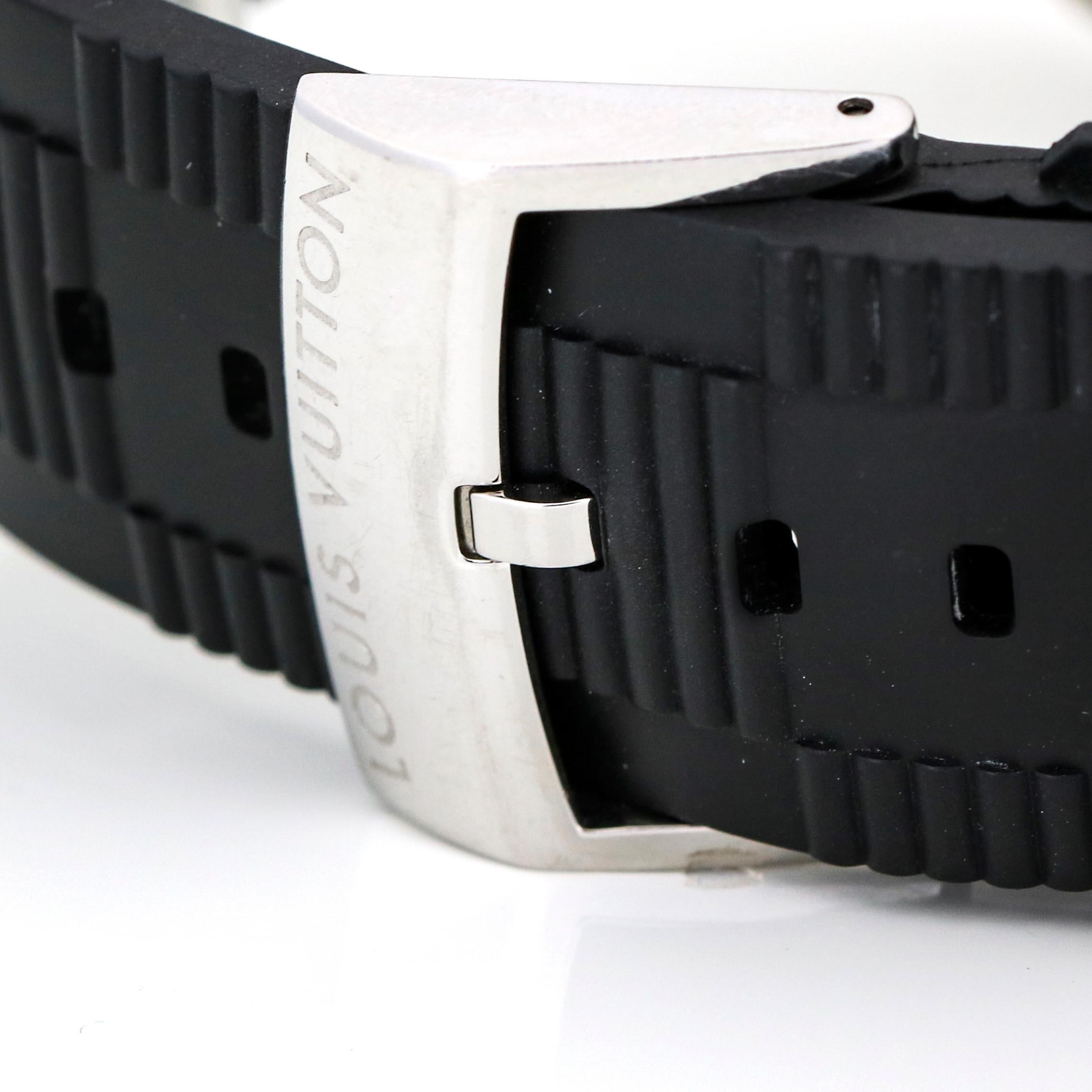 Louis Vuitton Stainless Steel Tambour Digital Men's Watch For Sale 2
