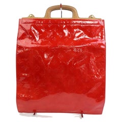 Louis Vuitton Stanton 871072 Red Monogram Vernis Leather Tote