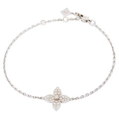 Louis Vuitton Star Blossom Diamonds 18k White Gold Station Bracelet