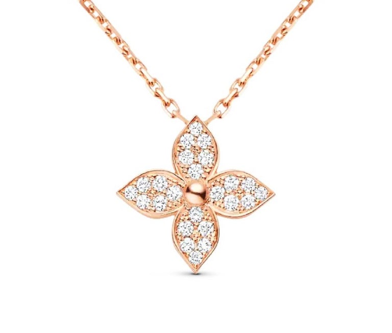 Louis Vuitton Star Blossom Pendant In Pink Gold And Diamonds For Sale ...
