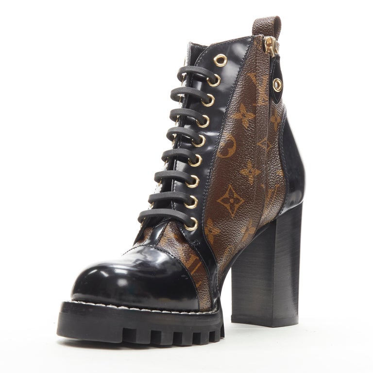 Louis Vuitton Womens Star Trail Ankle Boot Monogram / Black EU 37