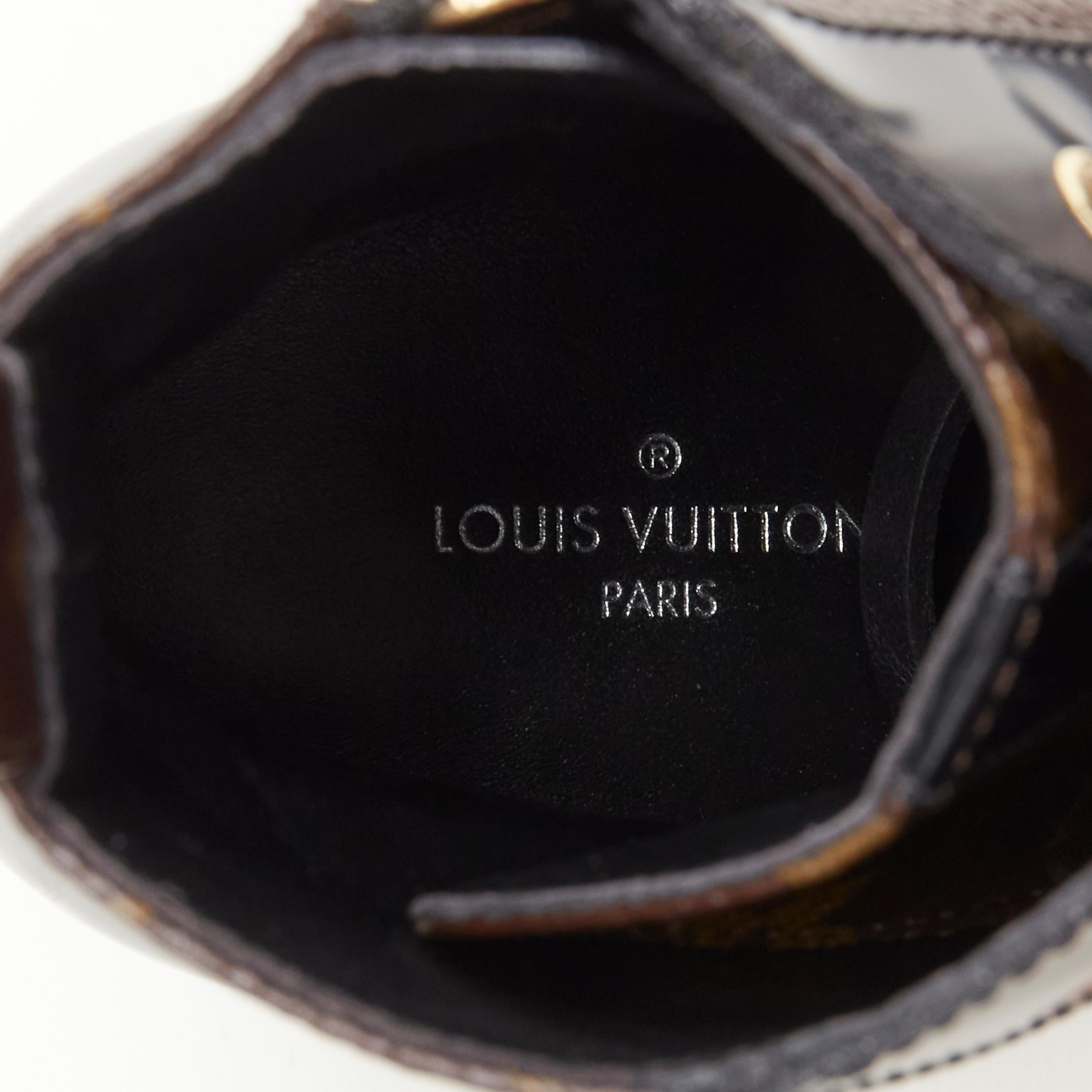 LOUIS VUITTON Star Trail LV brown monogram black lug sole ankle boots EU37 2