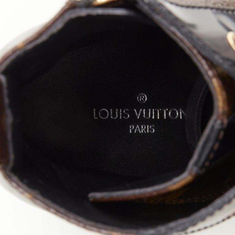 LOUIS VUITTON Patent Monogram Star Trail Chelsea Ankle Boots 37 1299778