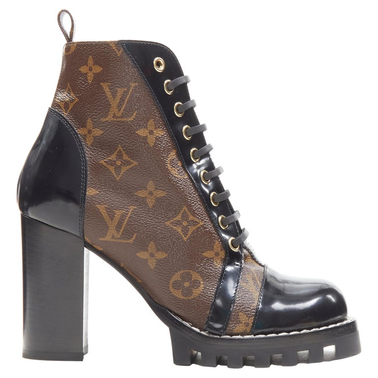 Louis Vuitton, Shoes, Louis Vuitton Black Suede High Heel Boots Size 37