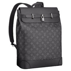 Louis Vuitton - Sac à dos Steamer en toile enduite noire avec monogramme Eclipse