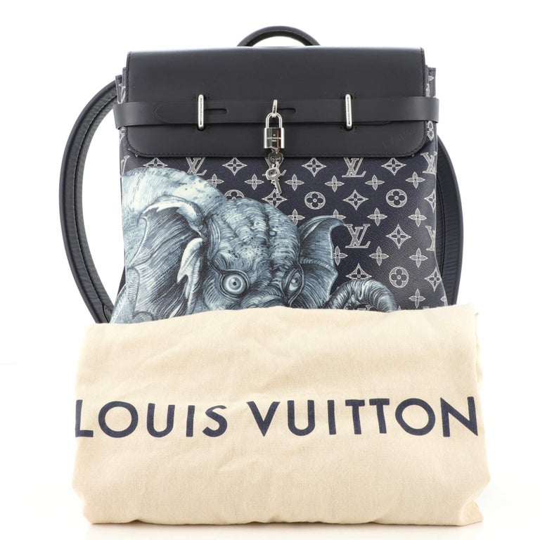 Louis Vuitton Steamer Backpack Chapman Savane Monogram Chapman Ink Blue  White in Coated Canvas with Silver-tone - US