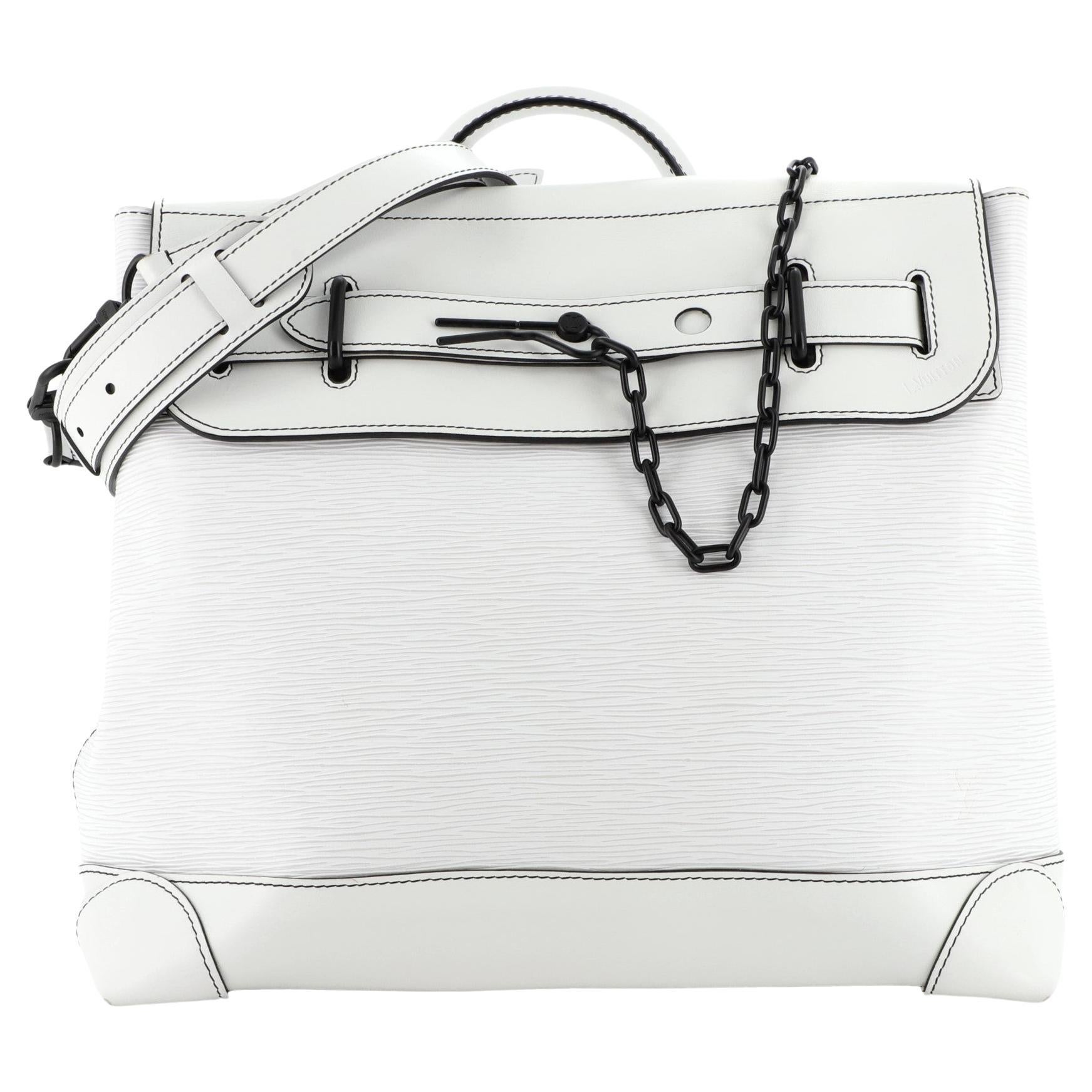 Louis Vuitton Grey Denim Epi Leather City Steamer MM Bag For Sale at 1stDibs