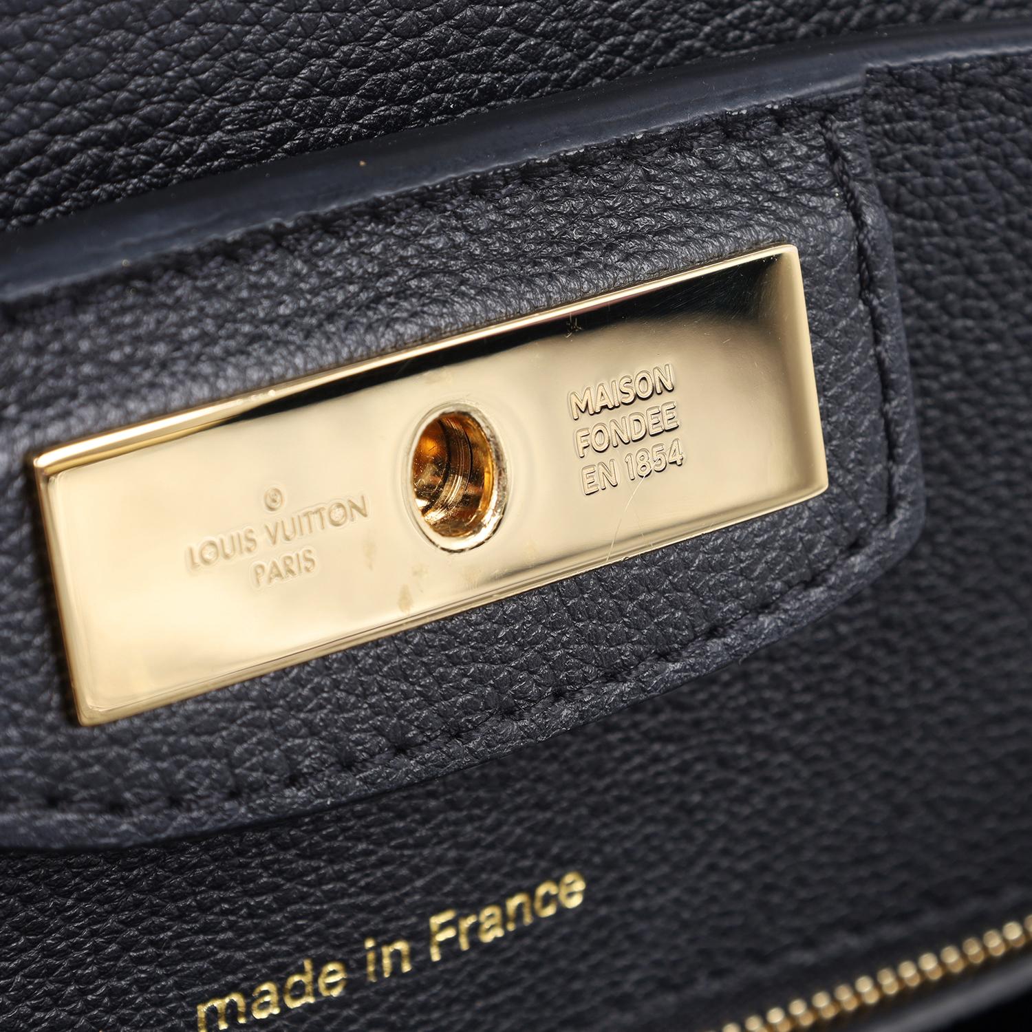 LIKE NEW Louis Vuitton Steamer MM Leather Satchel Black 11