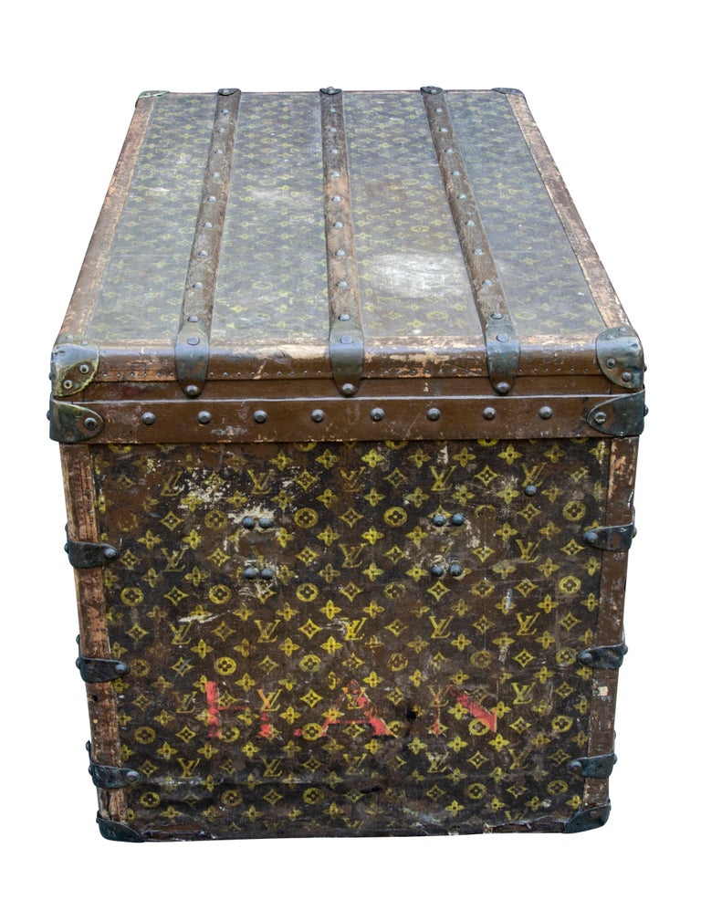 ANTIQUE LOUIS VUITTON STEAMER TRUNK 1800'S EARLY SERIAL