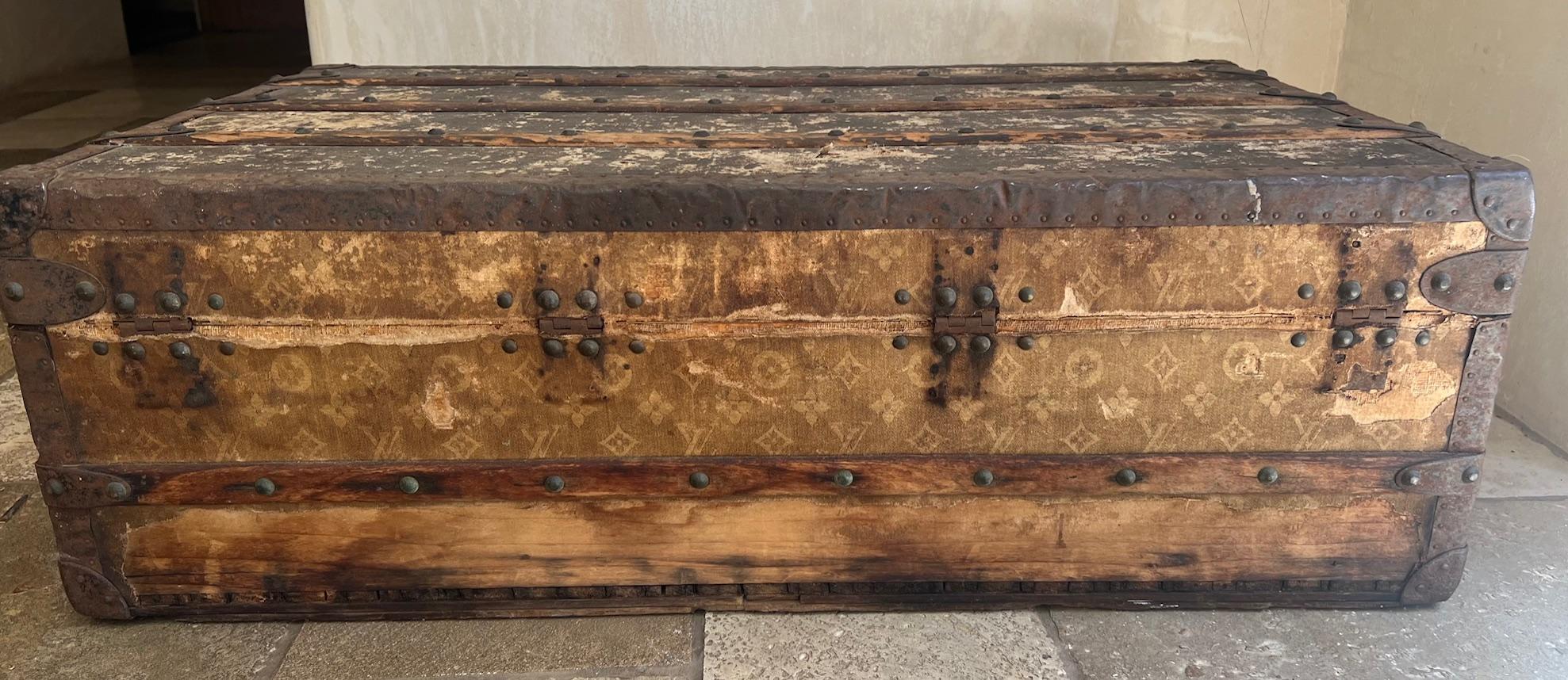 Louis Vuitton Steamer Trunk in Monogram Canvas, France, c. 1920's 7