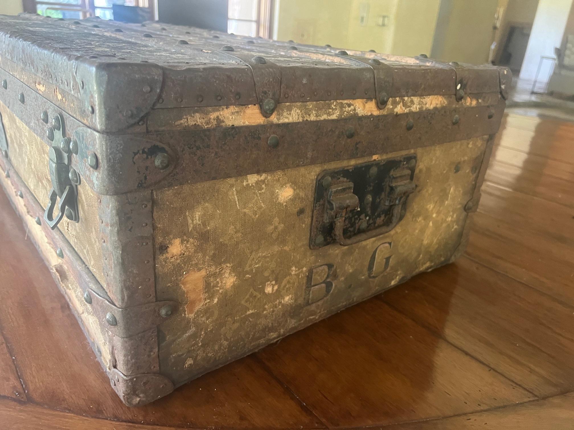 Hand-Crafted Louis Vuitton Steamer Trunk in Monogram Canvas, France, c. 1920's