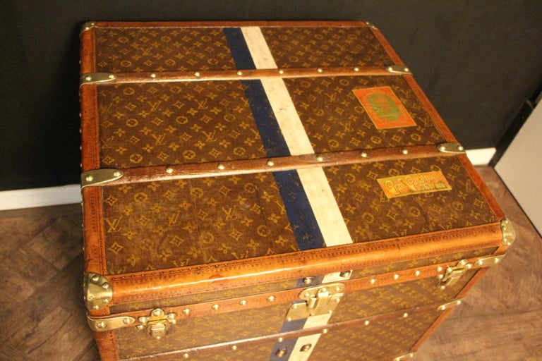 Early 20th Century Louis Vuitton Steamer Trunk, Louis Vuitton Cube Trunk, Louis Vuitton Trunk For Sale
